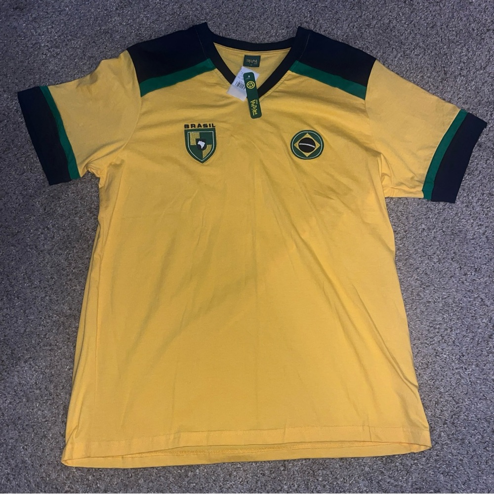 Vtg Trilha Mix Brazil Brazil National Team Soccer Jersey Yellow Shirt GG XL NWT